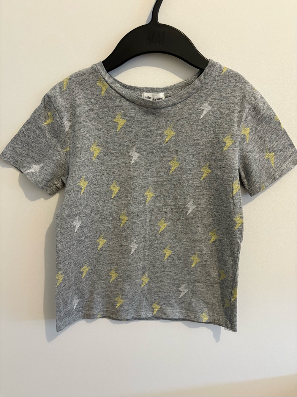 Kids Grey Lightning Bolt Short Sleeve Tee by miles the label